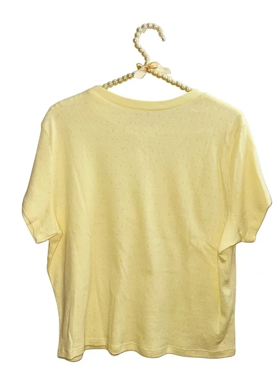 Pastel Yellow Strawberry Shortcake Patch Graphic Short Sleeve Tee - NWOT - Picture 4 of 4